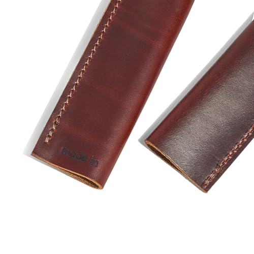 Image of Made In Cookware - Leather Handle Covers - Set of 2 - Custom Fit to The Carbon Steel Griddle and Grill Press
