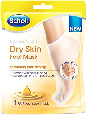 Scholl Foot Mask Socks for Dry Skin, enriched with Triple blend oil, 6 pairs of footmasks