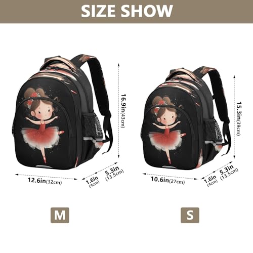 Emelivor Cute Dancer Flower Kids Backpack School Backpacks Toddler Backpack Bookbag Book Bag for Travel,M4