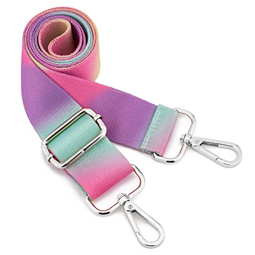 Image of Silvery Buckles Wide Shoulder Strap Adjustable Replacement Belt Crossbody Canvas Bag Handbag