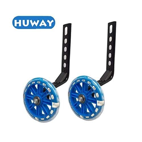 Image of training wheels flash mute wheel bicycle stabiliser mounted Kit compatible for bikes of 12 14 16 18 20 Inch， 1 Pair