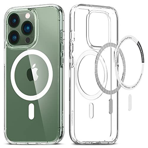 Spigen Ultra Hybrid MagFit Hülle Kompatibel mit iPhone 13 Pro Kompatibel mit MagSafe Magnetisch -Weiß