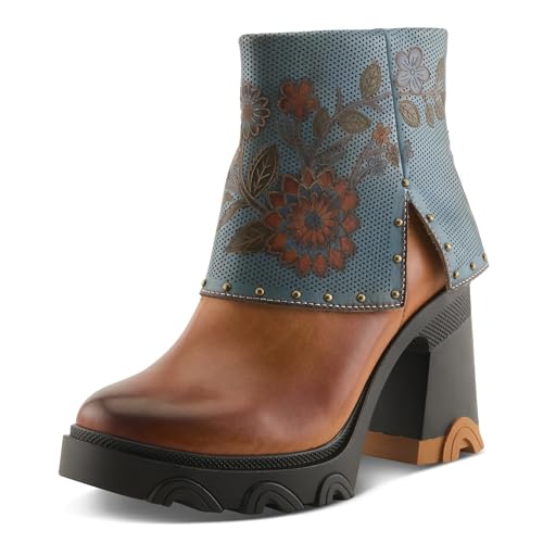 Spring Step L'Artiste Carizma Platform Booties | Hand-Painted Leather Ankle