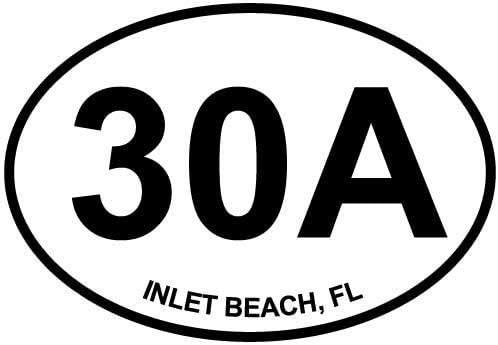 Miniatura 1 de Magnet Inlet Beach, FL (30A) Euro Oval Magnet Car Auto Nevera Locker Metal 5"