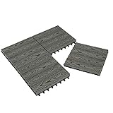 Laneetal 22 Stück WPC Fliesen Klickfliesen Holzfliese Terrassenfliesen 30x30cm, Gehwegplatten Garten Terrasse Balkon Bodenbelag mit Klicksystem in Holzoptik