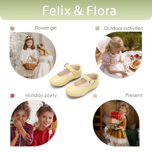 Image of Felix & Flora Toddler Flower Girl Dress Shoes - Baby Girl Ballet Mary Jane Flats for Party School Wedding
