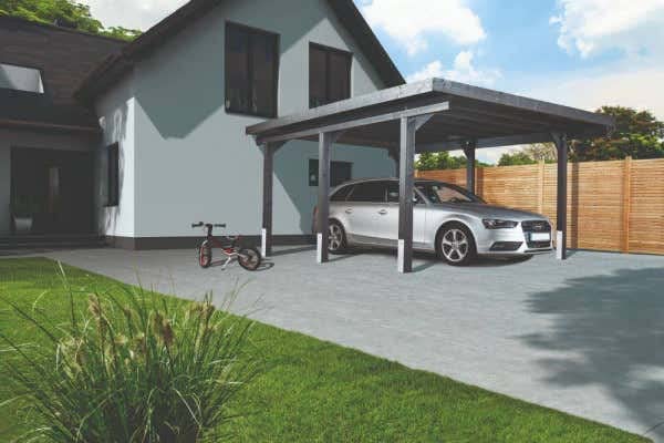 Alpholz Einzelcarport Malmö aus Holz mit Dacheindeckung 26,1 m², Unterstand für Auto B 358 x T 730 x H 241 cm, Überdachung Komplettbausatz 125 kg/m²