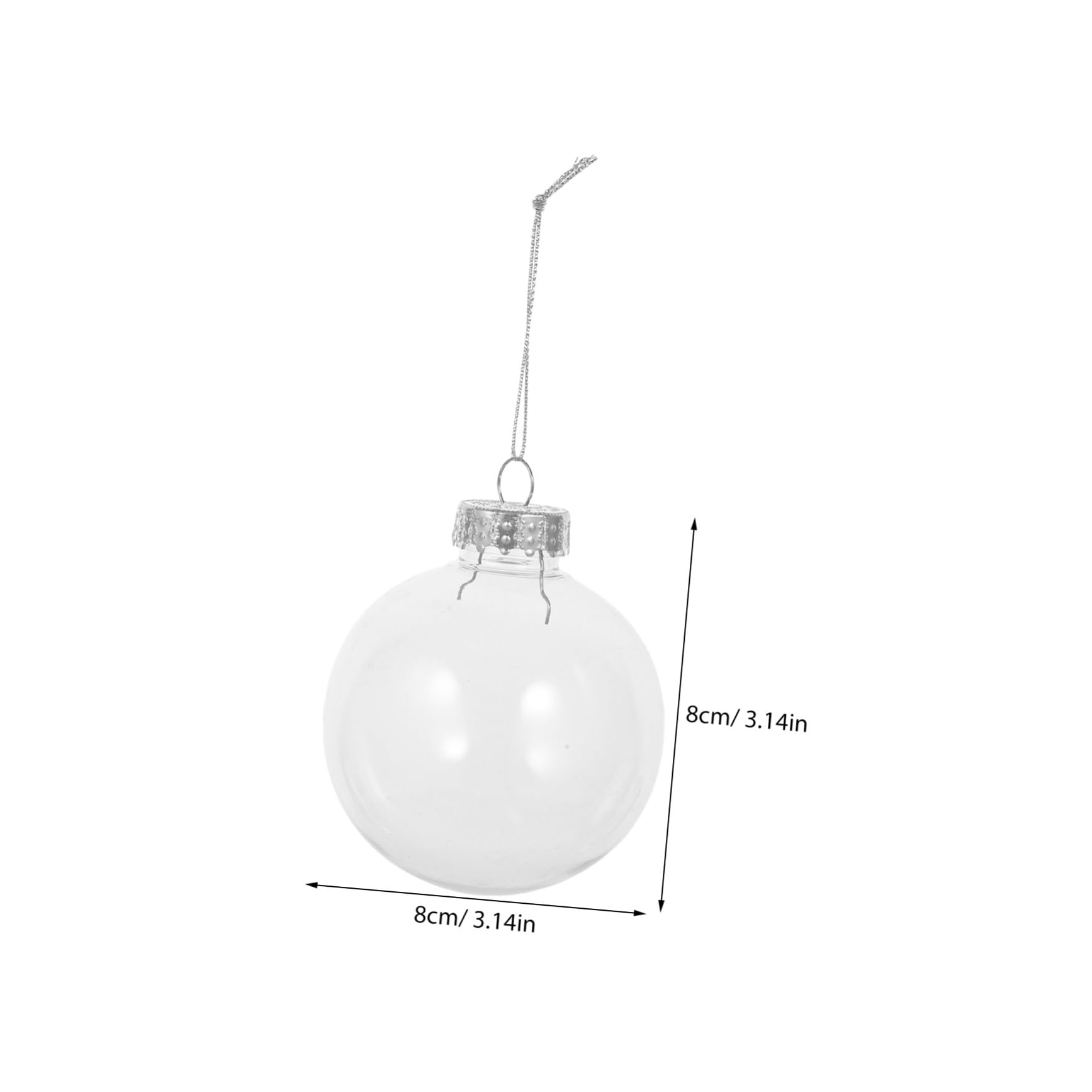 Operitacx 10 Bolas de Plástico Transparentes para Decoración de Árbol de Navidad, Diseño Hueco DIY para Fiesta y Ambiente Festivo