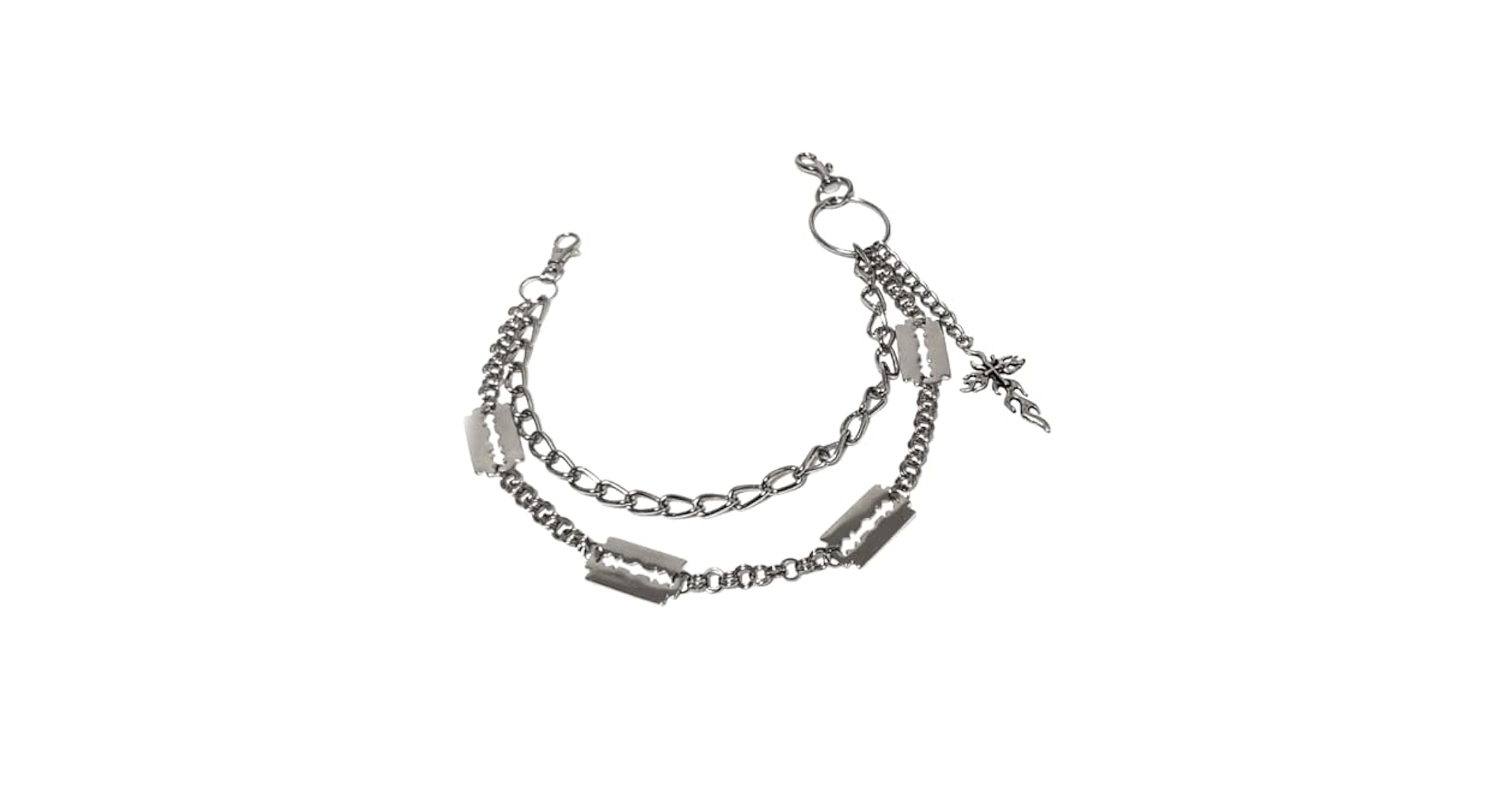 Kamonda Punk Pants Chain Cross Blade Keychain Biker Chains