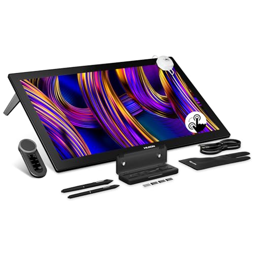 Image of HUION KAMVAS Pro 27 (144Hz) 4K UHD Drawing Tablet with Screen, PenTech 4.0 Stylus 16384 Pen Pressure, Canvas Glass 3.0 △E<1 Graphic Tablet 98% Adobe RGB Multi-Touch Drawing Monitor with Keydial Remote