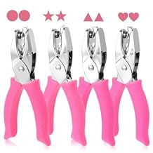 4 PCS 1/4 "ثقب اللكمات للحرف اليدوية، أشكال ثقب واحد لكمة مع مثلث نجمة القلب الدائرة، مع التعامل مع لينة ل Binder Scrapbooking بطاقات الفصول الدراسية اللكم ملصقات التعزيز