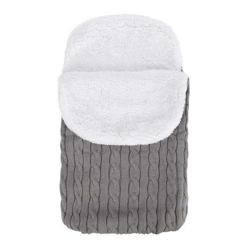 Image of RFHTGGNJL Newborn Baby Swaddle Blanket Thick Baby Knit Soft Warm Fleece Blanket Wrap Swaddle Sleeping Bag Sack Stroller Infant Plush Receiving Blankets for Boys Girls Grey