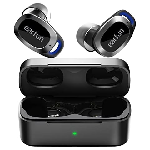 EarFun Wireless Earbuds, Free Pro Feedforward Active Noise Cancelling Earbuds, Bluetooth 5.2 Earbuds with 4 Mics, Stereo Sound Deep Bass in-Ear Headphones, Ambient Mode Earbuds, Wireless Charge, 32H Cover