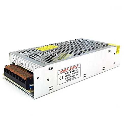 AC 220V to DC 12V 10A 120W Regulated Transformer Switching Power Supply Driver for LED Strip Light, CCTV, Radio, Computer Project