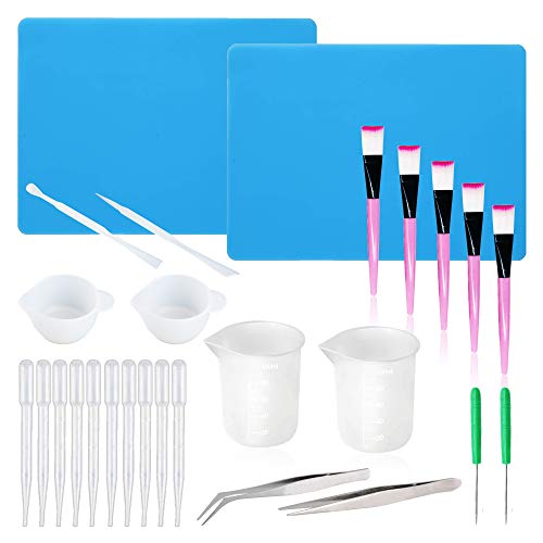 N|A Cayway 27 PCS Silicone Moule pour Bijoux, Moule Resine Outils Fabrication Silicone de Outil Compatible avec Moule de Silicone, Bijoux DIY