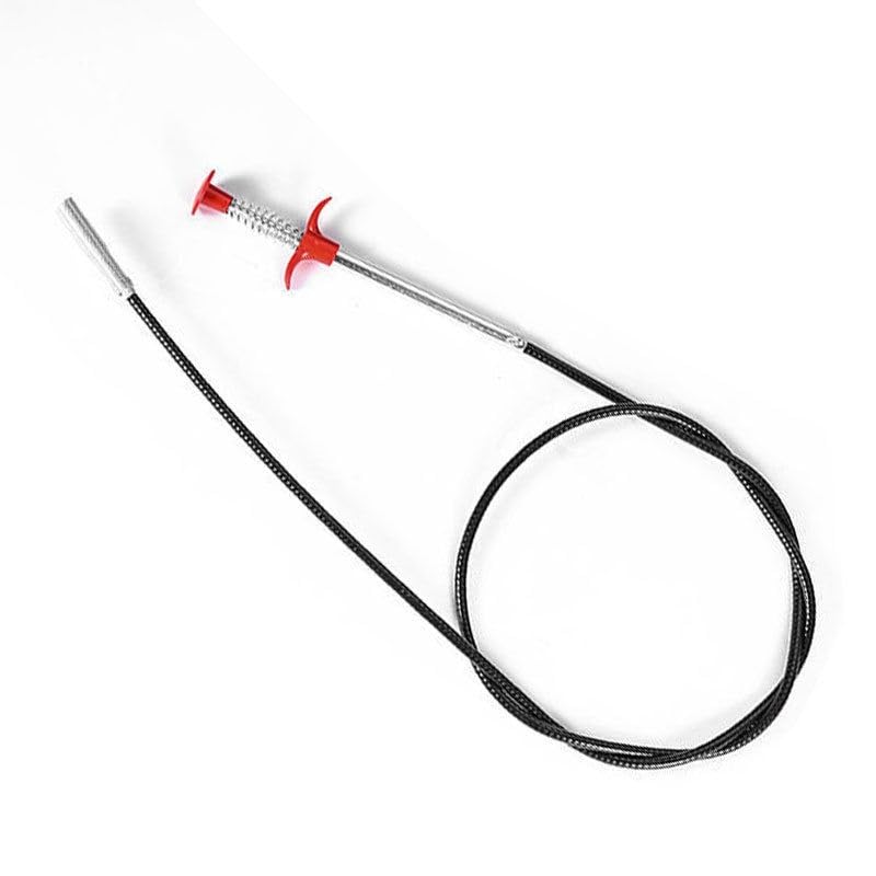 Image of Drain Cleaner Stainless Steel Wire for Kitchen Sink, Bathroom & Floor Drains | Unblocked Kitchen Bath Basin Hairs Remover | Flexible Stainless Steel Pipe Cleaning Tool | (160 Cm)