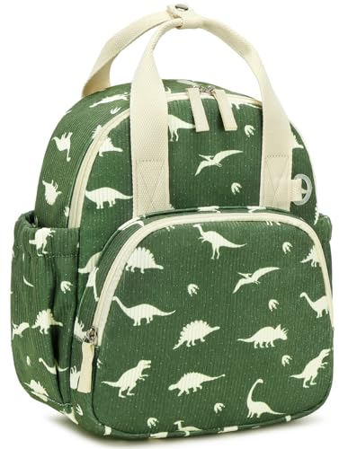 Image of Bluboon Toddler Backpack for Girls Boys 2-4 Cute 12 inch Preschool Kindergarten Backpacks Kids Daycare Bags School Travel (Dinosaur Green Corduroy, Age 2-4 (12 inch H not Fit A4 Folder))