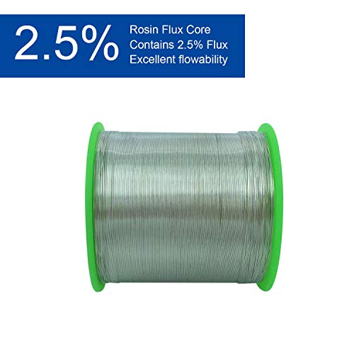 Fine Solder Lead Free Solder Wire Thin 0.3mm 0.01inch 0.5lb Rosin Core Flux Solder Wire Alloy Fine Electrical Soldering Wire Electronics Soldering RoHS Fast Melting Electric Solder - Thumbnail 5