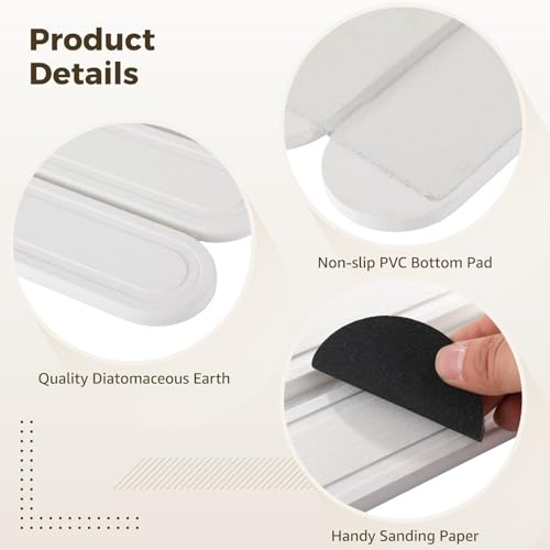 Tapete de piedra para secar platos grande y plegable con base de malla 4