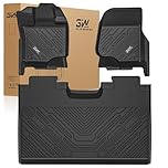 3W Floor Mats Fit for 2015-2025 2026 Ford F150/22-26 F-150 Lightning SuperCrew Cab w/o Storage TPE All Weather Custom Fit Pickup Car Accessories 1st 2nd Row Full Set Non-Slip Liners Cut to Fit Storage