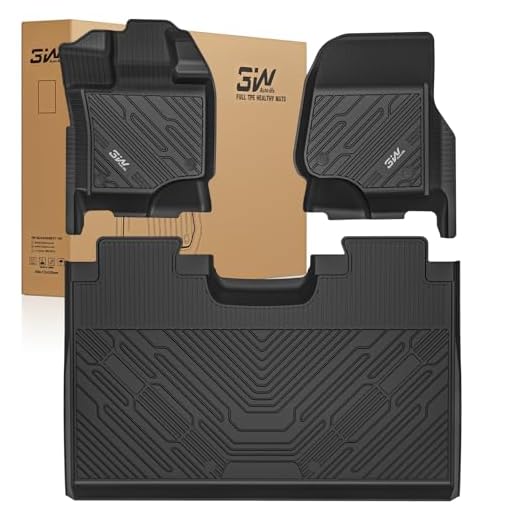 3W Floor Mats Fit for Ford F150/F-150 Lightning SuperCrew Cab 2015-2024, TPE All Weather Custom Fit Car Accessories 1st and 2nd Row Full Set Car Liners (Without Under-Seat Storage)