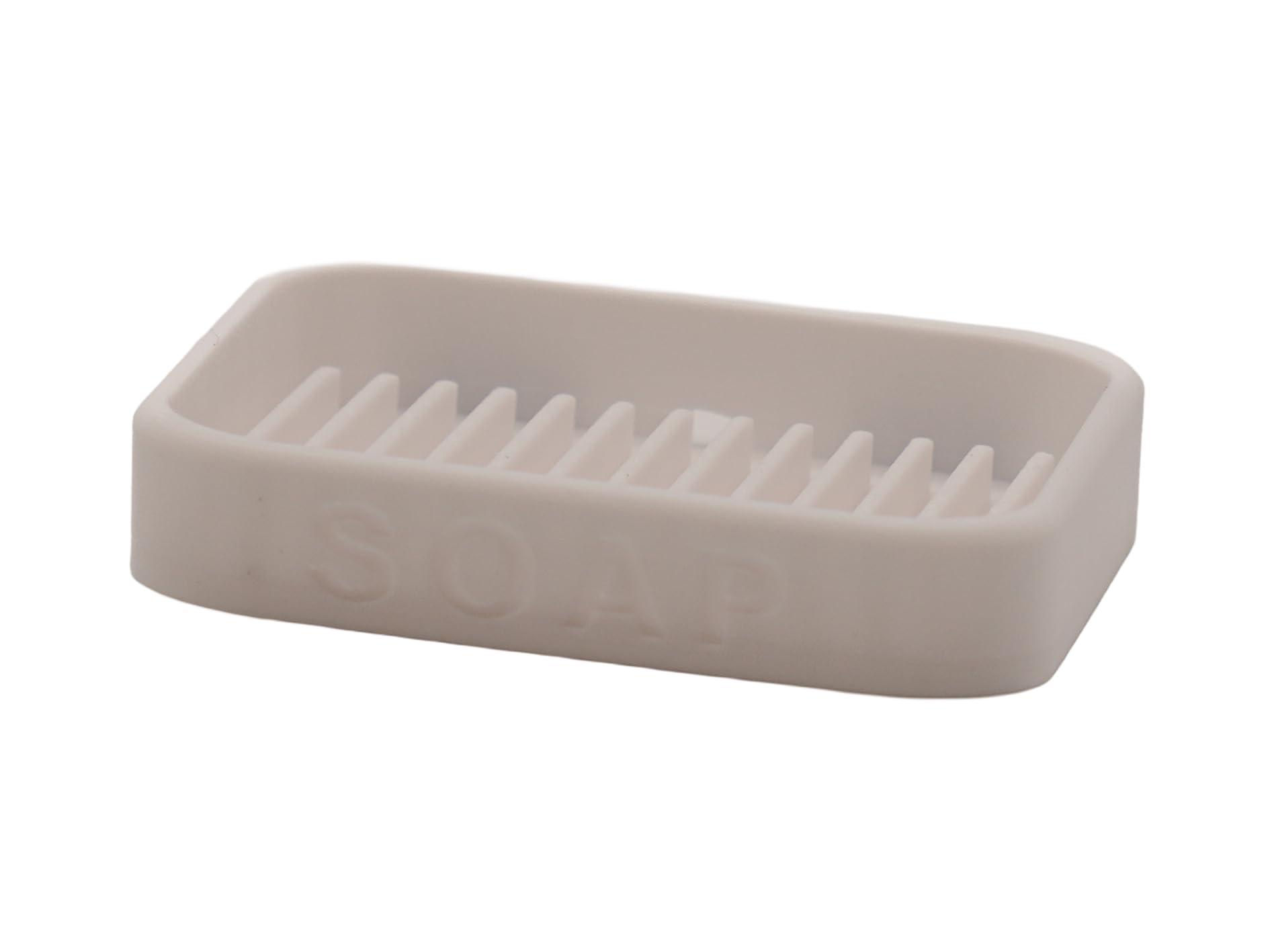 Modern Soap Dish, Bathroom Sink Holder with Drainage, 10.5 x 7 x 2 cm (White)