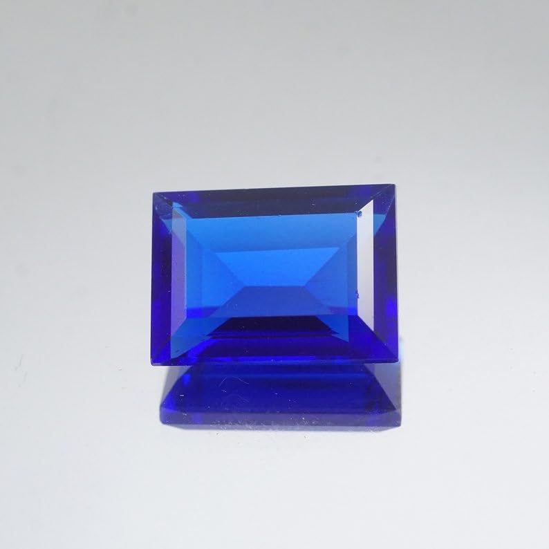Gemme saphir bleu rectangulaire pour bague, pendentif et collier DIY - 2
