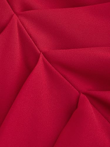 CIDER Cocktail Dress V Neck Knotted Ruched Midi Dress Party Dress Sleeveless Middle Waist Solid Chiffon3