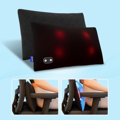Image of The Sleep Company Wave X Multipurpose Body Massager | Deep Tissue Massager | Shiatsu Massage Therapy | Gentle Heat | Cordless & Rechargeable | Relieves Muscle Pain, Stiffness & Fatigue | Black
