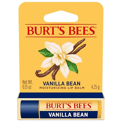 Burts Bees Lip Balm Vanilla Bean Lip Moisturizer With Responsibly Sourced Beeswax Tint-Free Natural Conditioning Treatment 1 Tube 0.15 oz.