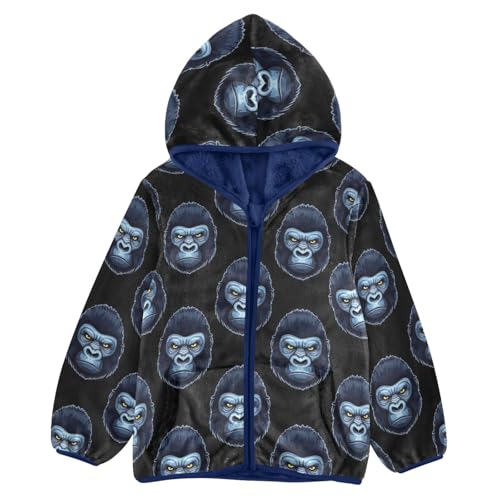CHIFIGNO Gorilla Head Boys Winter Jacket, Boy Zip up Jacket Thick for Fall Winter Spring 3T