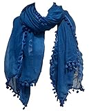  Pamper Yourself Now ltd Königsblau schlicht Schal/Wrap mit Bommeln- Royal blue plain scarf/wrap with bobbles
