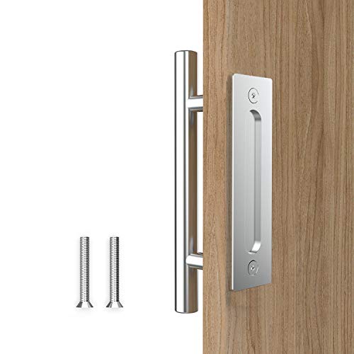 Orgerphy 10” Stainless Sliding Barn Door Pull Handle Round Shape | Stainless 10 inch Round Heavy Duty Solid Steel Gate Handle | for Barn Door Gates Garages Sheds
