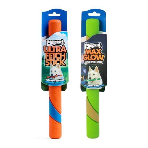 Chuckit! Interactive Dog Toy Ultra Fetch Stick Day & Night Bundle, 12 Inches, Outdoor, Pack of 2