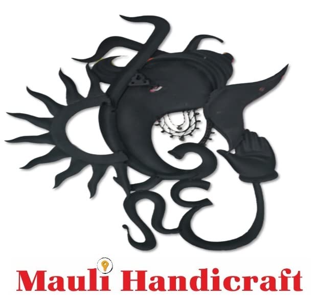 Mauli Handicraft Handmade Iron Decorative Swastik Om Sun Ganesha Wall Hangings (28 cm x 20 cm x 1 cm) 1
