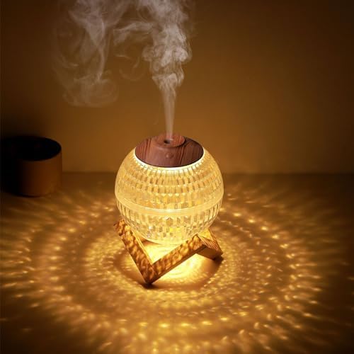 Crystal Ball Bedroom Night Light Humidifier, Transparent Shell Colorful ...