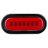 Lumitronics RV Halo LED 6" Waterproof Sealed Oval Stop/Turn/Tail Light - DOT Compliant (Red)