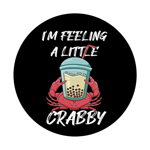 Feeling Crabby Crawfish Funny Crab Lobster PopSockets Swappable PopGrip, Black - Image 3