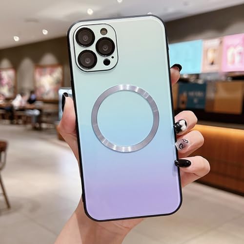 Coque en verre dégradé pour iPhone 14 Pro Max avec charge magnétique
