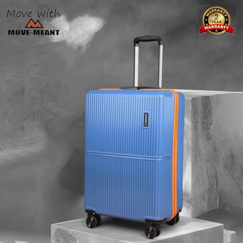 Image of Move-Meant Cabin Glide Small 55Cm Suitcase 8 Wheels Number Lock Poly Carbonate MAT. Blue Trolley Bag for Men & Women | 360 Degree Wheeling System Luggage | Trolley Bags for Travel