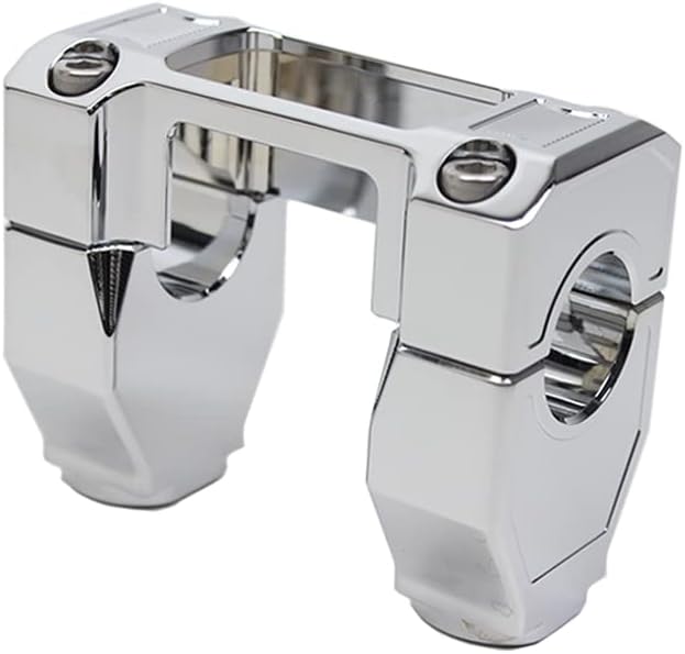 POWER JAMES Chrome 1.25” 1 1/4 Inch Straight Handlebar Risers Kit with Gauge Cutout Clamp Cover for Harley 2018 19 20 21 22 23 Breakout FXBR/S