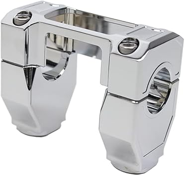 POWER JAMES Chrome 1.25 1 1/4 Inch Straight Handlebar Risers Kit with Gauge Cutout Clamp Cover for Harley 2018 19 20 21 22 23 Breakout FXBR/S