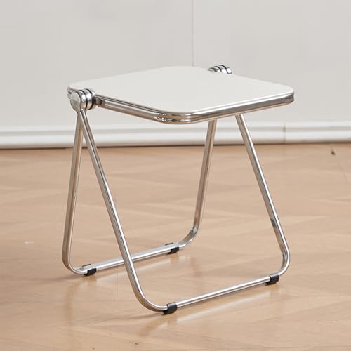 Chaise pliante portable blanche : l'assise d'appoint sans montage - 2
