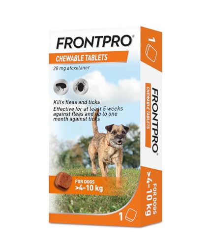 FRONTPRO Chewable Tablets Flea & Tick Treatment for Dogs (4-10kg) 1 Tablet Pack
