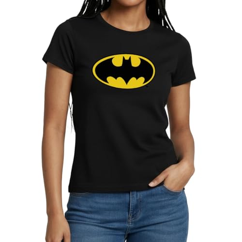 Spreadshirt DC Comics Batman Original Logo Frauen T-Shirt M Schwarz