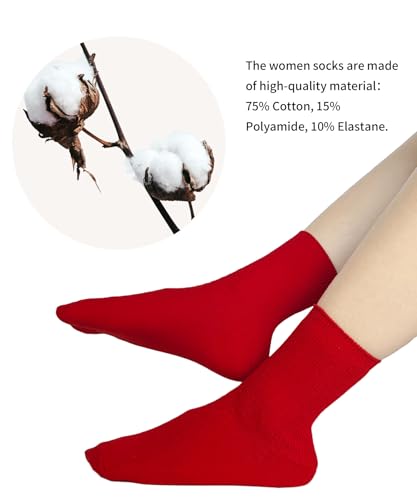 Womens Ribbed Knit Socks Cotton Athletic Running Casual Crew Socks4