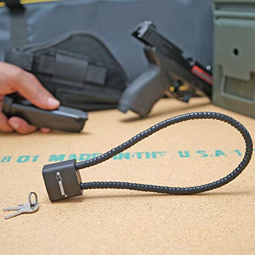 Boomstick Cable Gun Lock 15 In Cable Length, Trigger Pistol Shotgun Rifle Child Safety Steel Cable - Keyed Alike #TOP5
