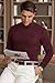 Herberton Mens Muscle Fit Fashion Shirts Cold Weather Trendy Pullover Solid Warm Fleece Regular Fit Turtle Neck Winter Solid Color Mock Neck Stretch Outdoor Basic Plain Sweater Burgundy M