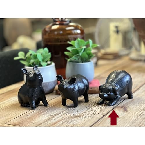 Estatua de Cerdo de Hierro Fundido NACH para Jardín miniatura 6