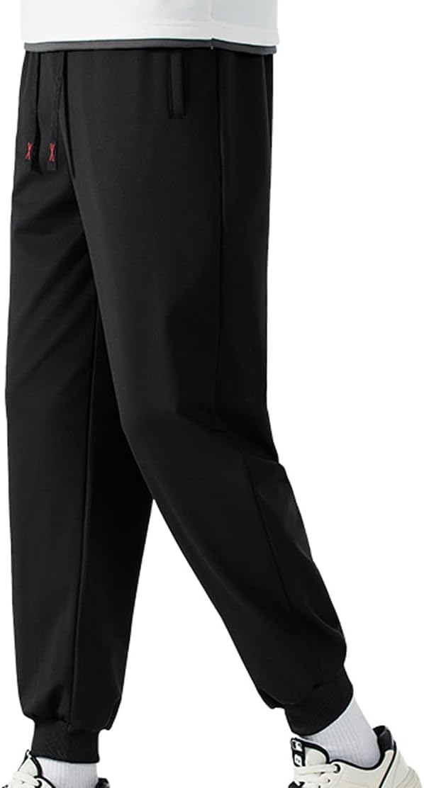 Men's Athletic Sweatpants Pull on Fleece Jogger Workout Pants with Zipper Pockets - Image 4